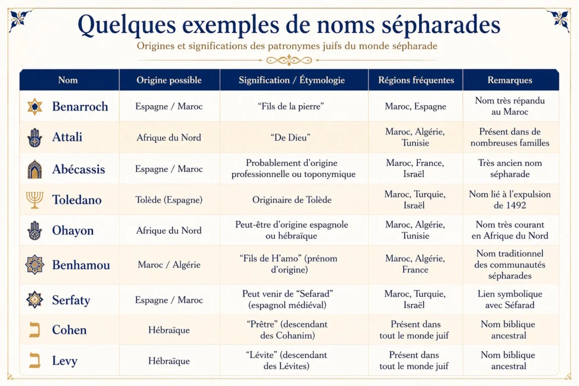 quelques noms sepharades
